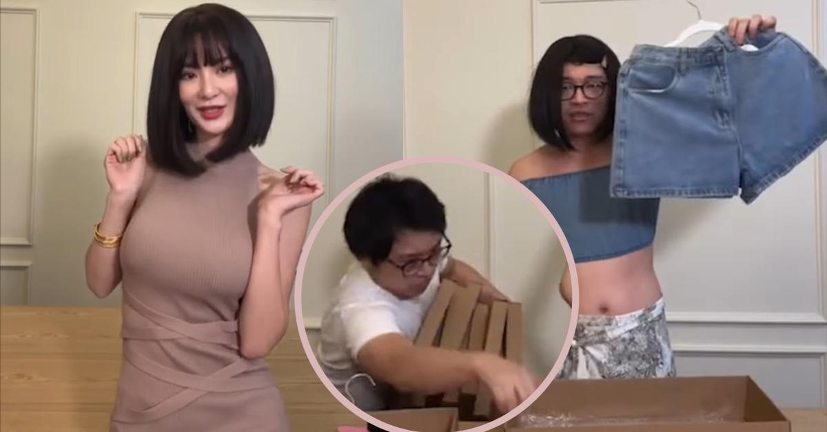 林作日前為裕美的時裝網店直播賣衫。(資料圖片)