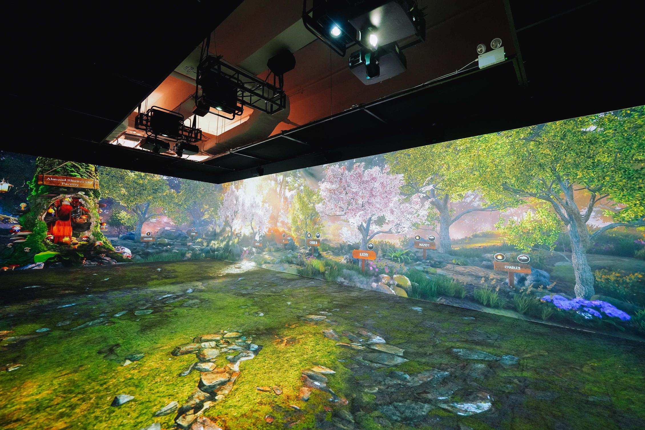 L’OCCITANE HOTEL沉浸式體驗館內有杏仁森林沉浸式體驗,可體驗「虛擬植樹」。