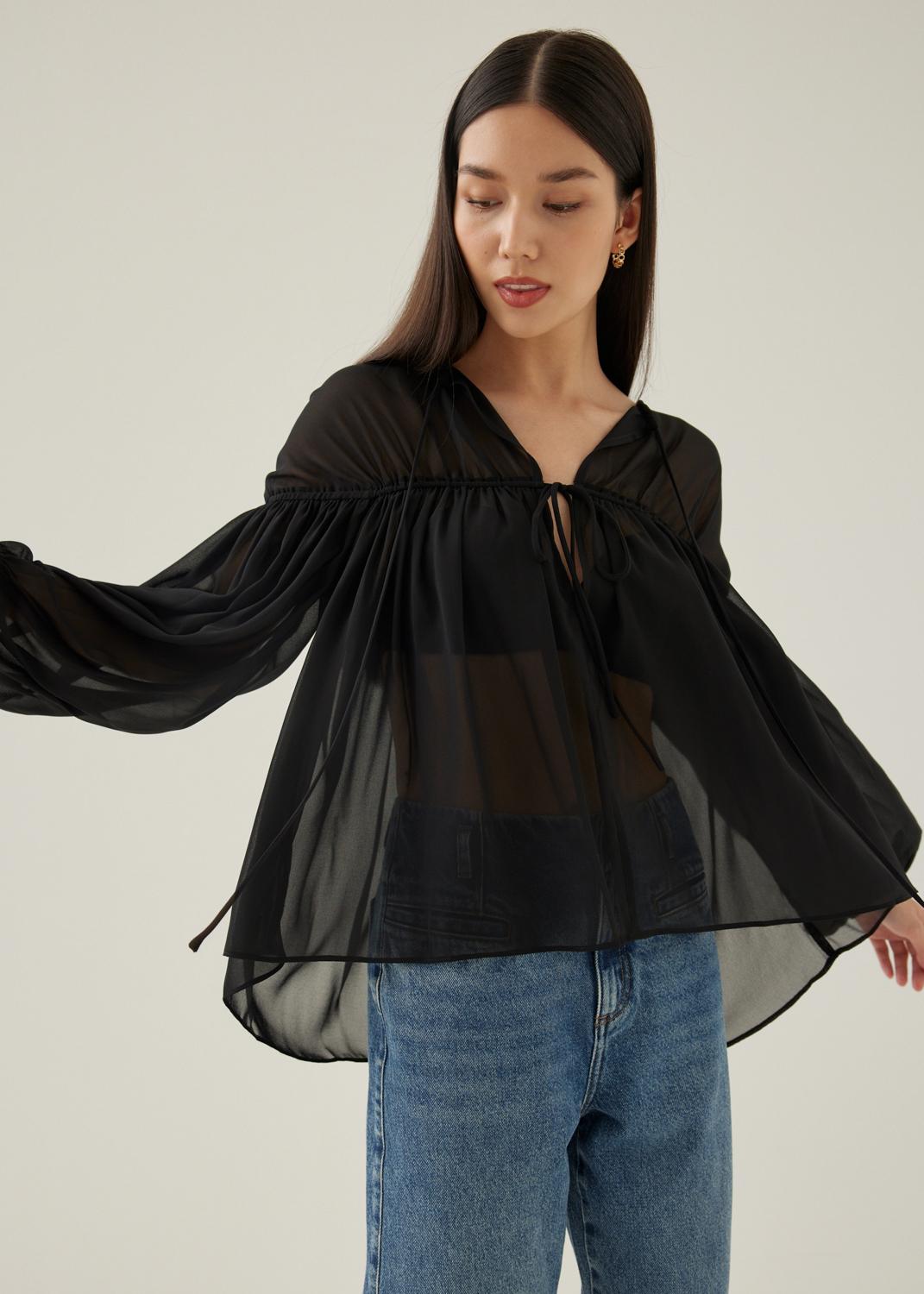 Rhiane Sheer Puff Sleeve Blouse $207 (original $295)