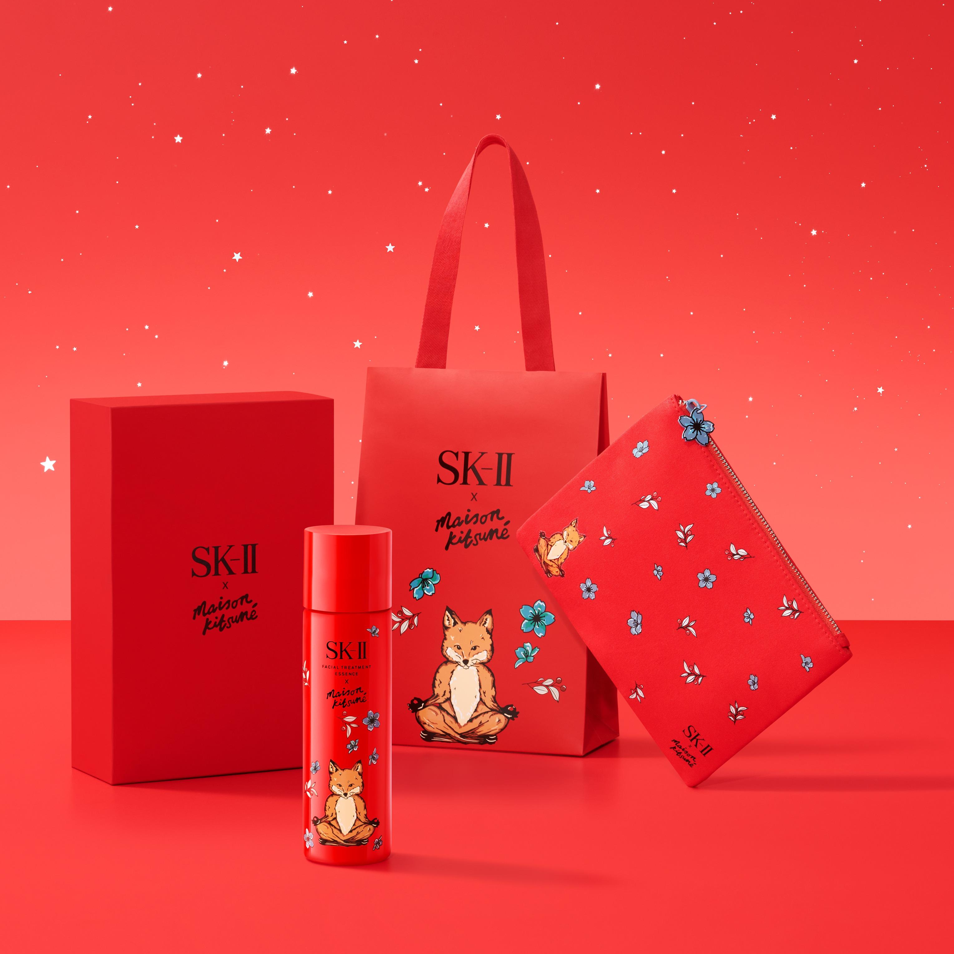 2023聖誕套裝推介|SK-II X MAISON KITSUNÉ 節日限定神仙水禮盒套裝 $1,700(價值$2,371)