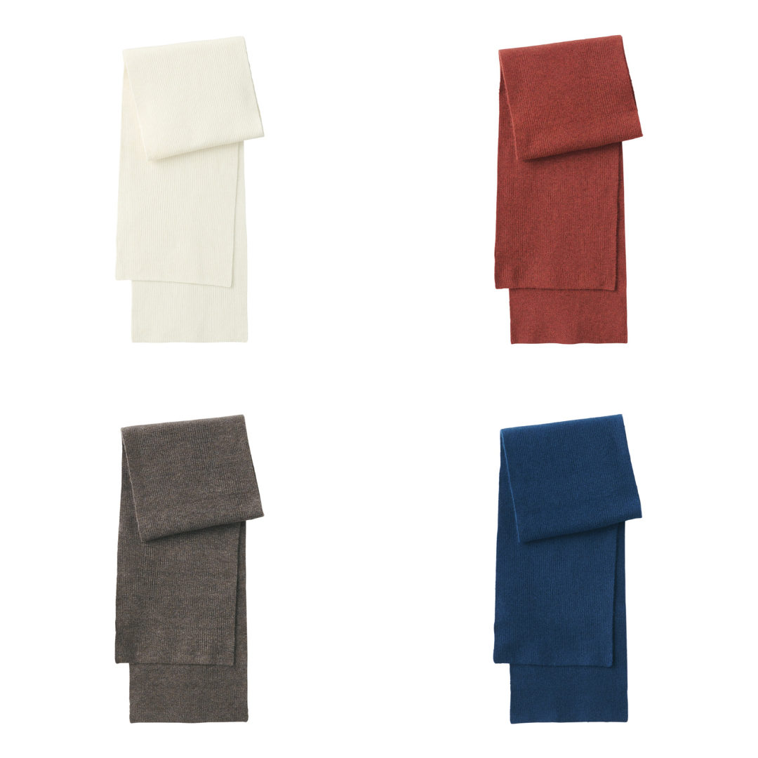 再生聚酯纖維混紡羅紋織圍巾女|原價:$158 會員價:額外九折 ($143)