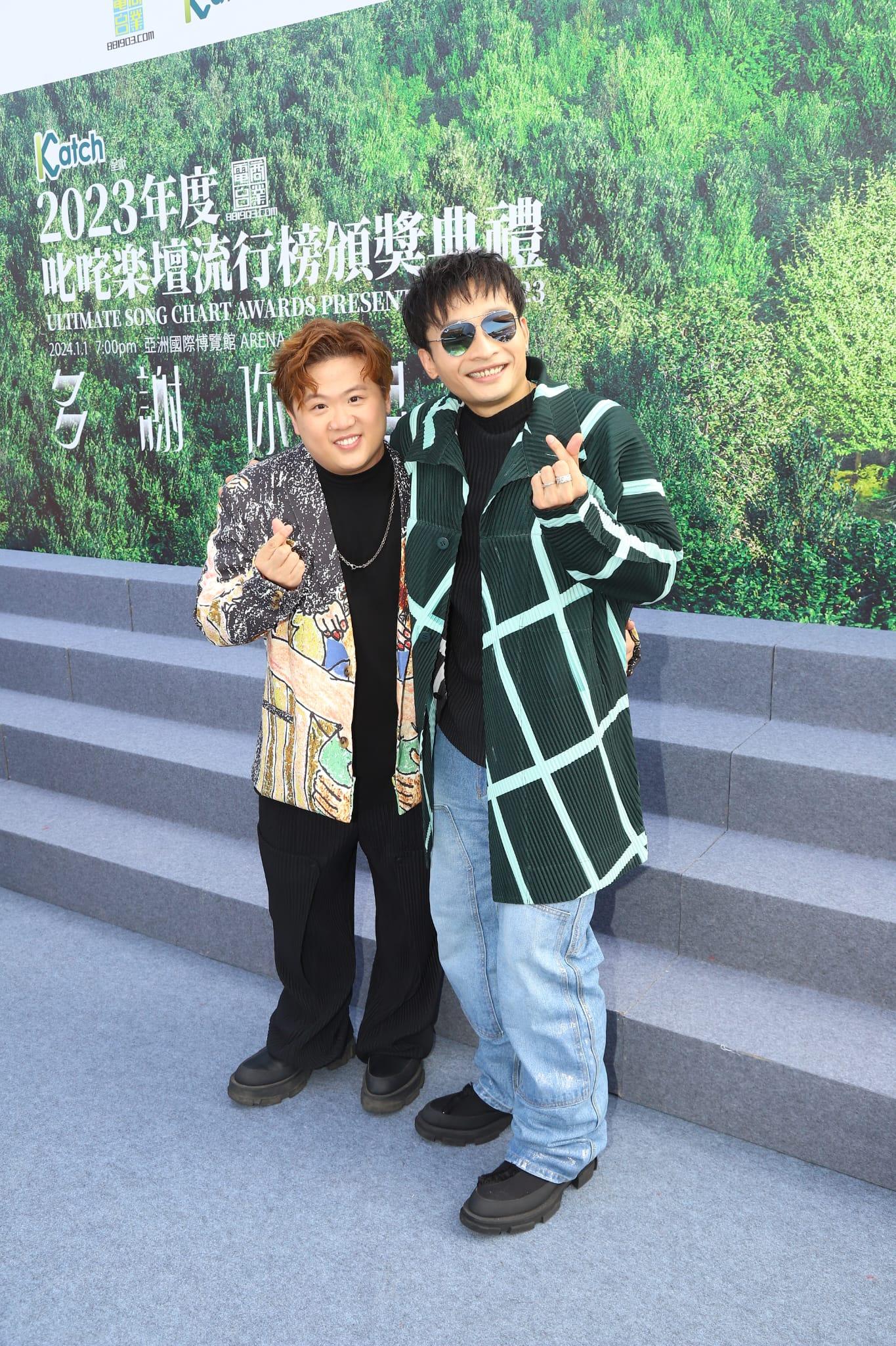 ERROR的肥仔和阿Dee出席叱咤頒獎禮記者會。(羅錦鴻攝)