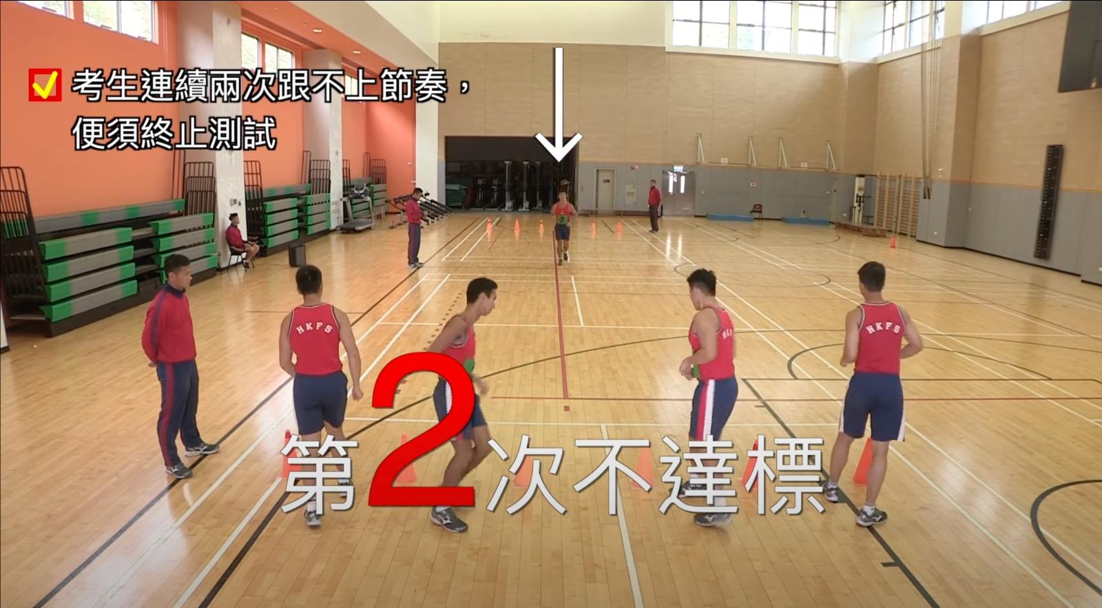 救護主任體能測驗1. 耐力折返跑(消防處截圖)