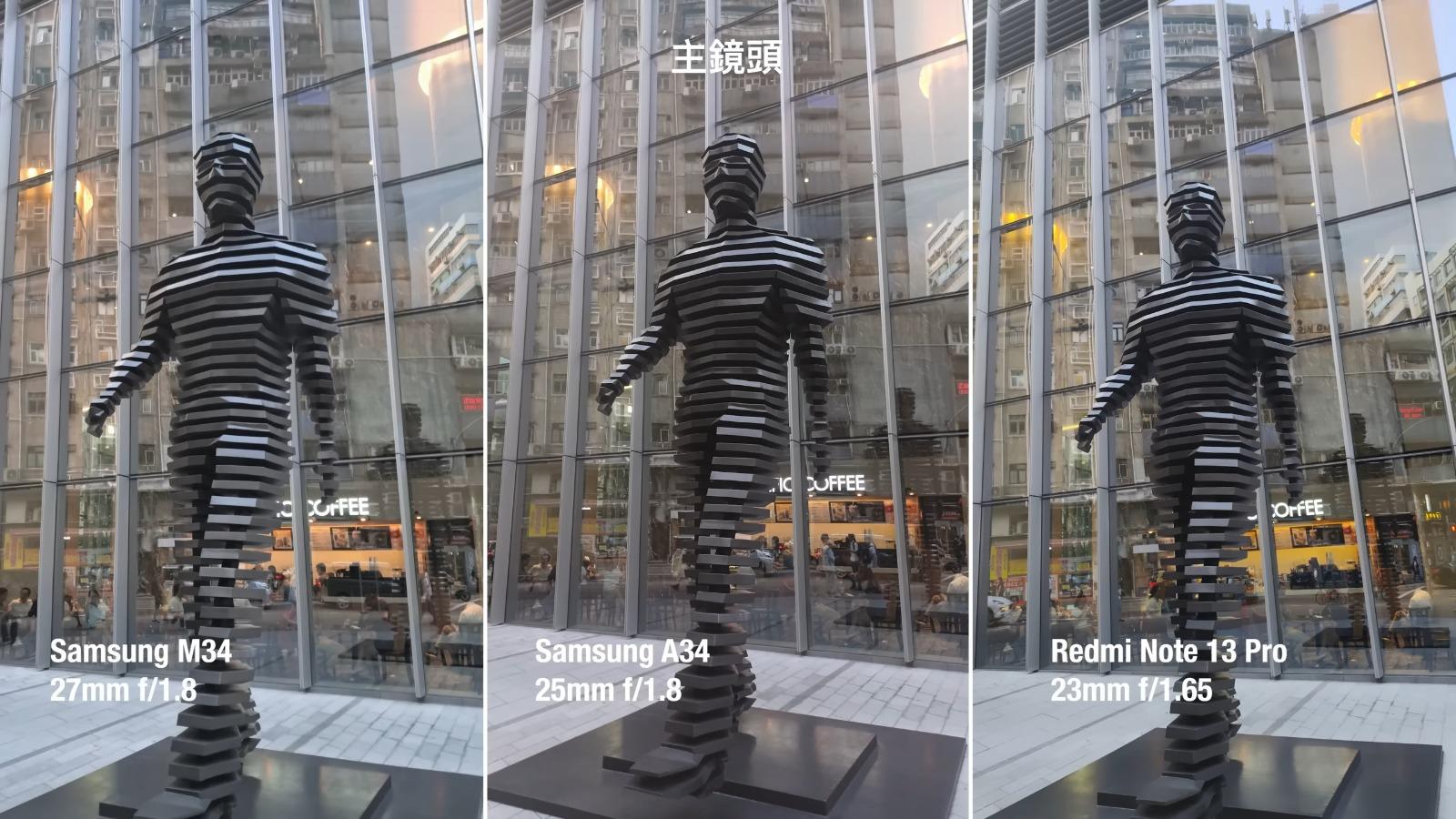 Samsung M34 Vs A34 Vs 紅米Note 13 Pro 攝影功能比較,Note 13 Pro表現理想