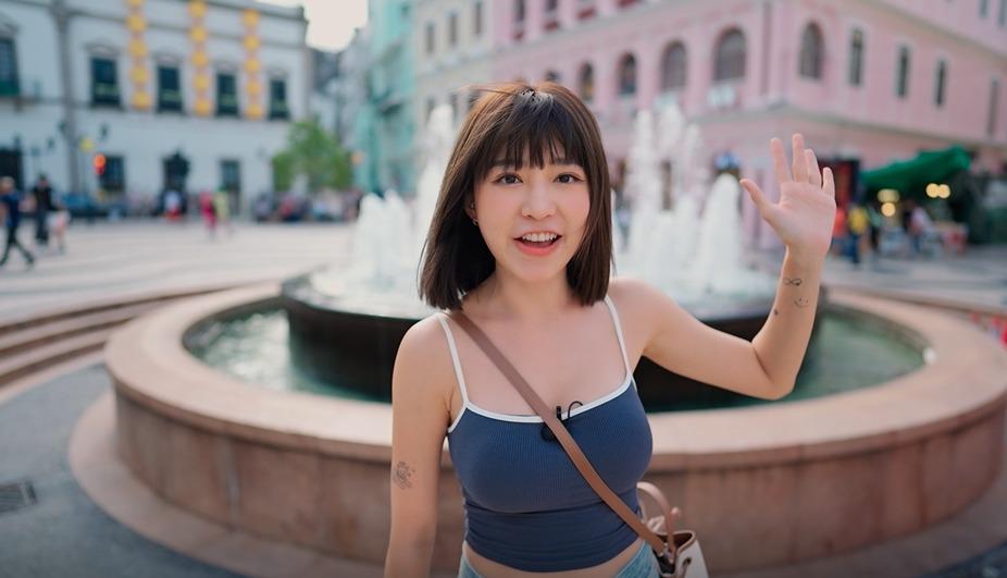 馬來西亞女神Miko Wong黃潔琪有翻版林明禎」、「大馬郭雪芙」之名(大馬女神Miko遊澳門劇照)