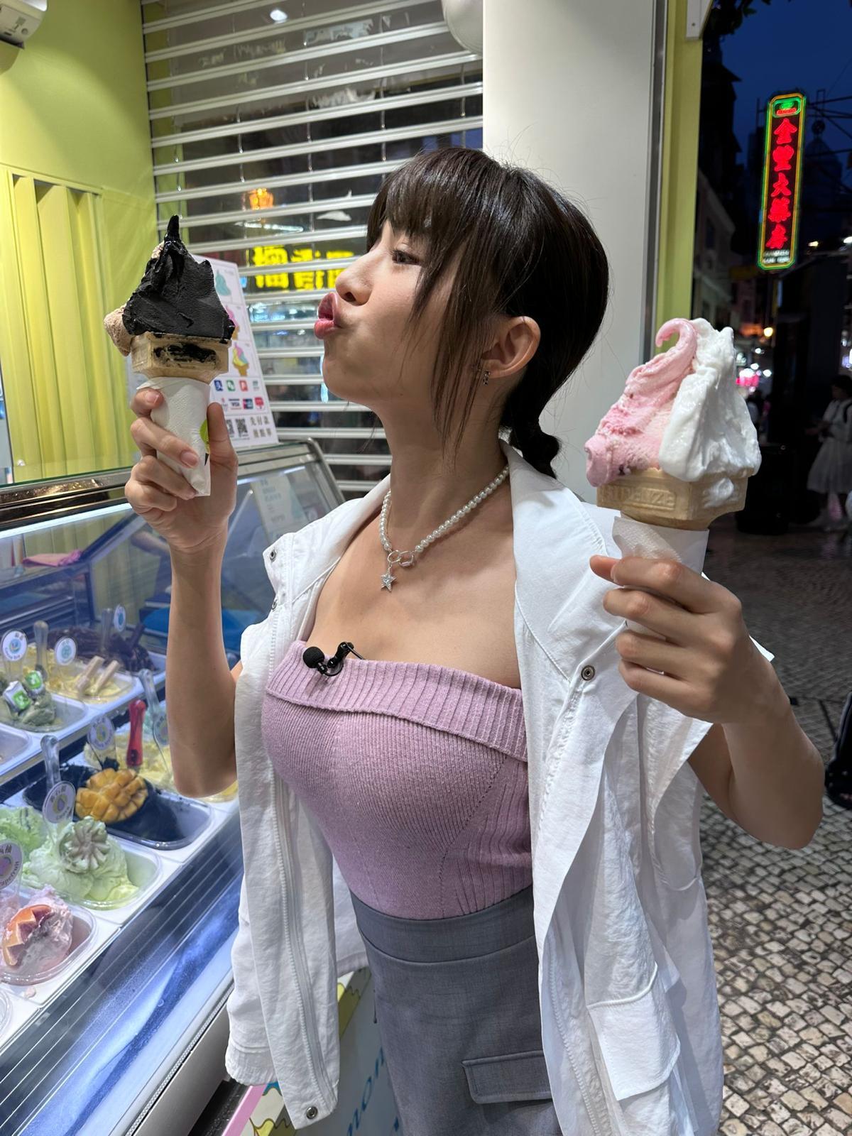 馬來西亞女神Miko Wong黃潔琪有翻版林明禎」、「大馬郭雪芙」之名(大馬女神Miko遊澳門劇照)