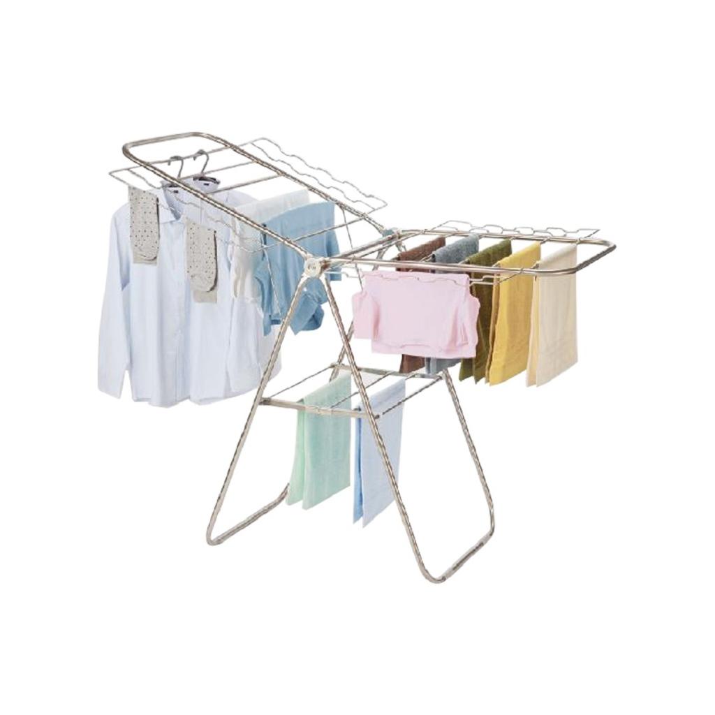 不鏽鋼可摺疊翼型曬衣架附加伸長勾(承重15kg) 150W x 94.5D x 126Hcm|原價:$499 特價:$449