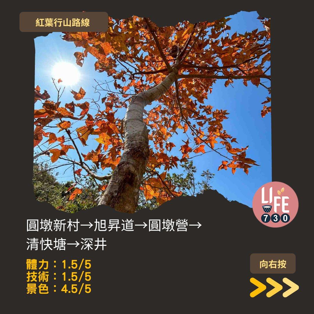 紅葉行山,由圓墩到清快塘(am730製圖)