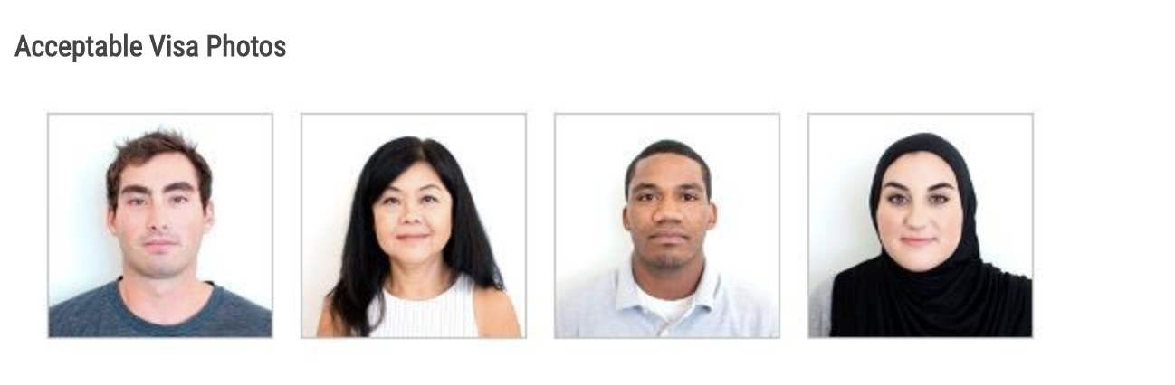 美國簽證申請,簽證相片正確例子