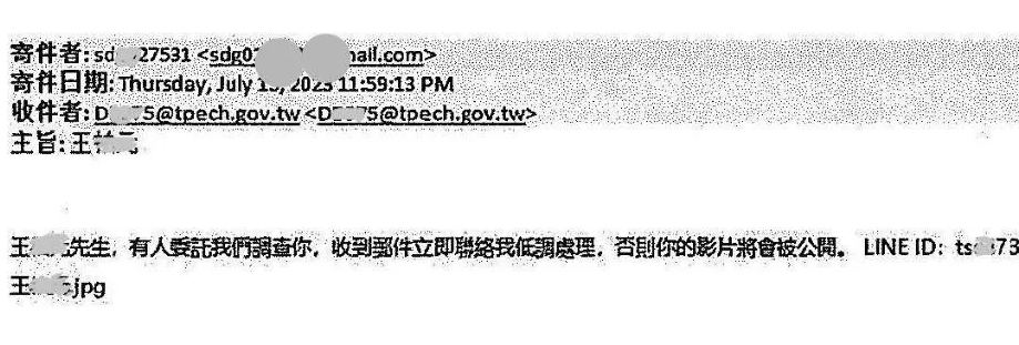 信件意圖要醫生主動聯繫花錢了事,內容寫下「X先生,有人委託我調查你,收到郵件立即聯絡我低調處理,否則你的影片將會被公開」,或「現有你精彩的東西,在我手,如有想法要解決,速來電,你的態度決定我的操作」等