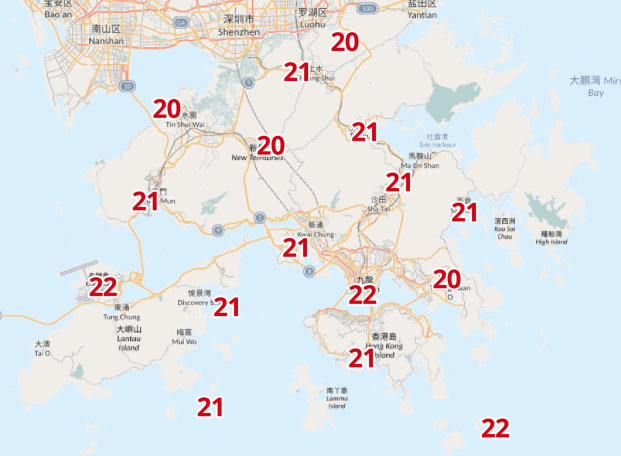 天文台預料香港周六(12月9日)天氣回升至20度或以上。(天文台網頁截圖)