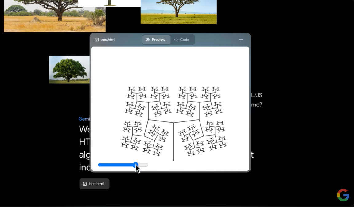 Gemini識把樹的照片變成編碼。(互聯網)