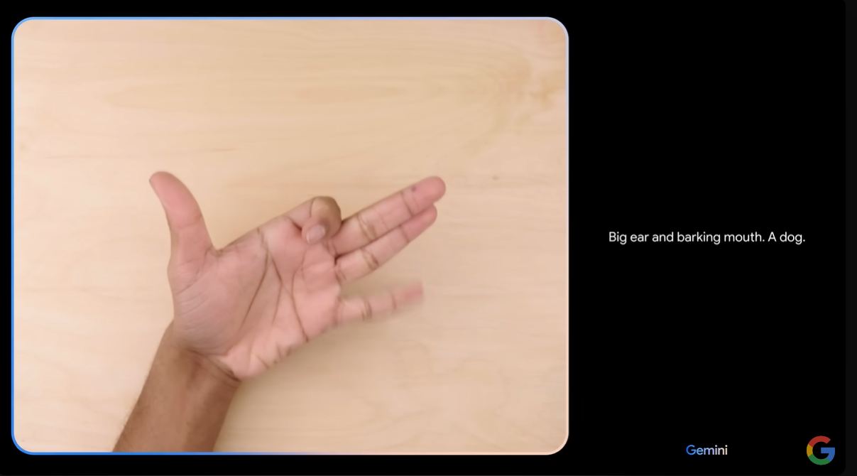 Gemini估到呢個手勢係扮狗。(互聯網)