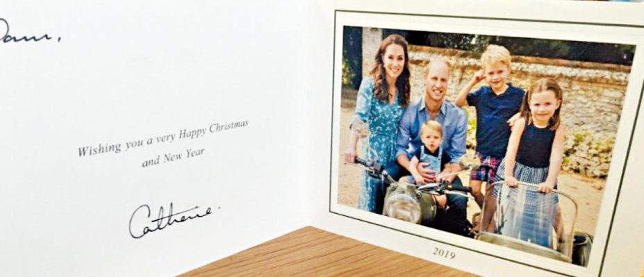 威廉一家2019年的聖誕卡。(互聯網)