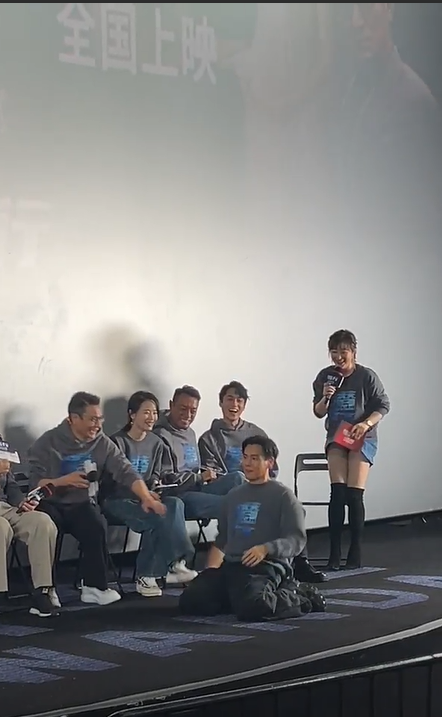 彭于晏出席《潛行》觀眾見面會,即興打筋斗。