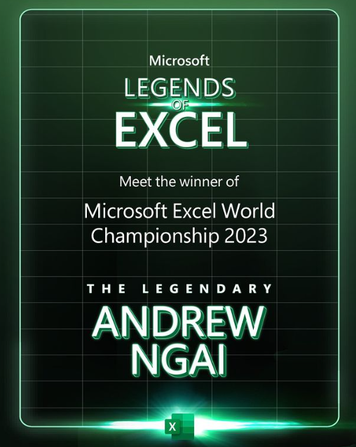 微軟於12月10日在美國拉斯維加斯舉辦Excel世界錦標賽,由8名來自世界各地的電競高手較量。最終由澳洲代表、任職精算師的港人移民第二代魏天培(Andrew Ngai)連續3年勇奪冠軍。