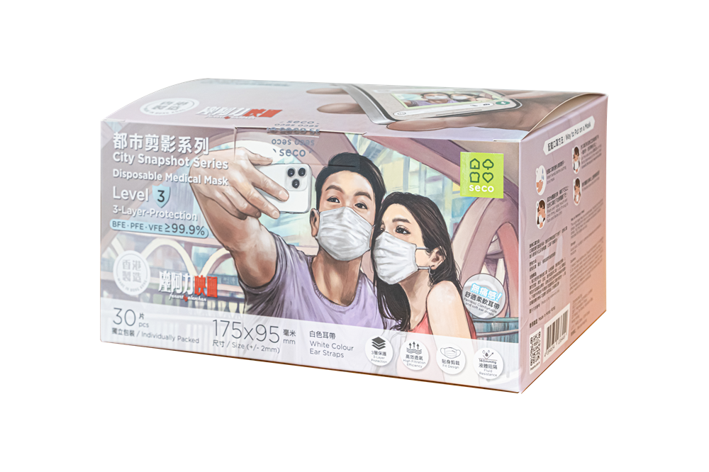 都市剪影系列醫用口罩(成人) 175W x 95Dmm|原價:$49.9 特價:$89/2件