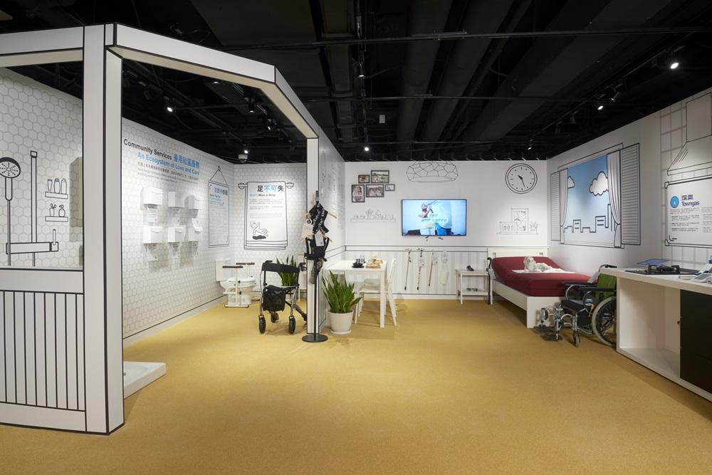 未來館設有「Peter伯和May姐樂齡之家」,讓大家體驗一對銀齡夫婦,如何將樂齡科技的一系列智能裝置,融入衣、食、住、行當中,並減輕照顧者壓力。