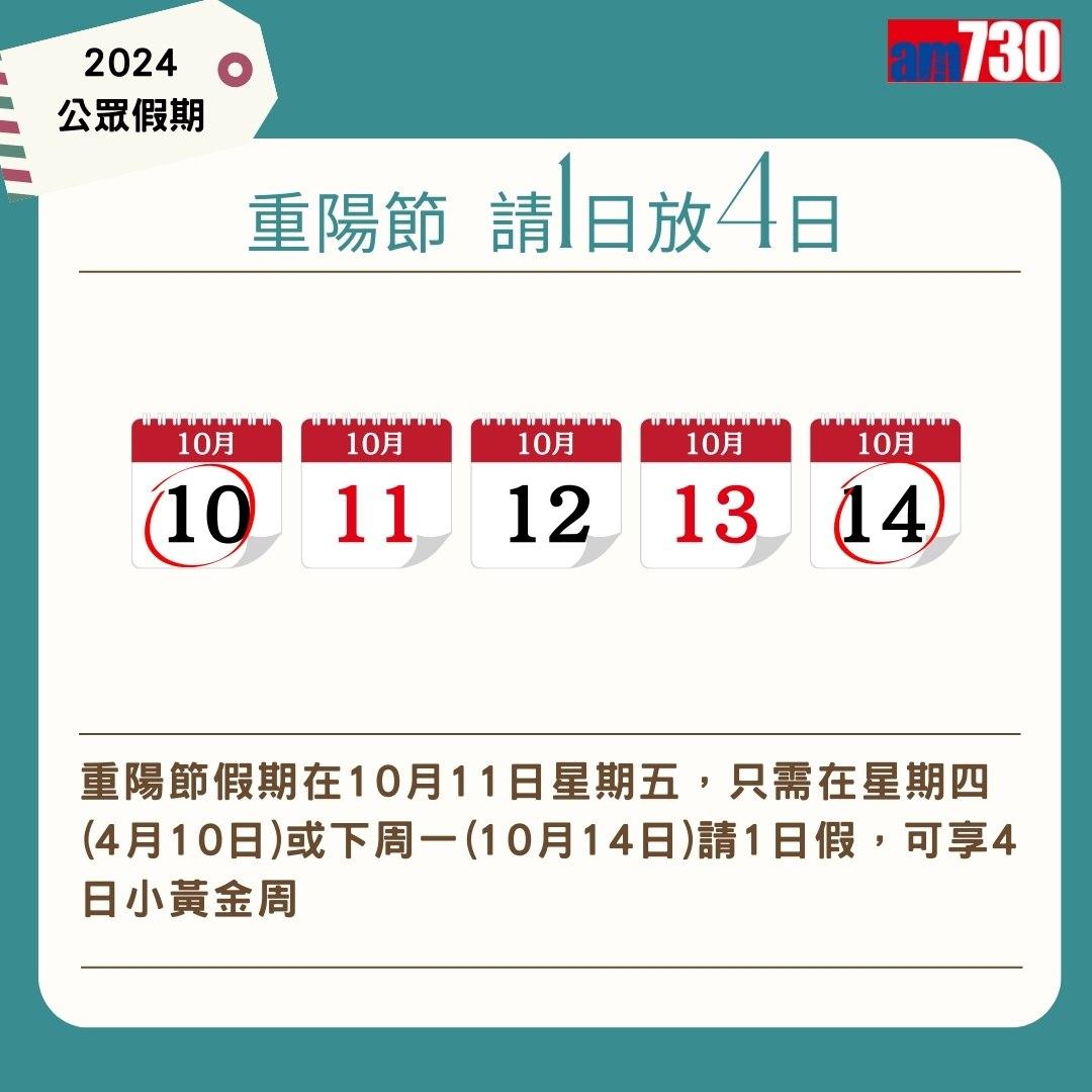 2024公眾假期及2024請假攻略,旅行控注意(am730製圖)