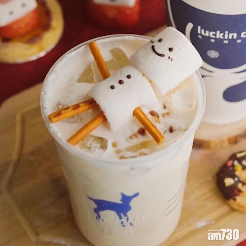 聖誕甜品|棉花糖雪人十分適合放在飲品上。