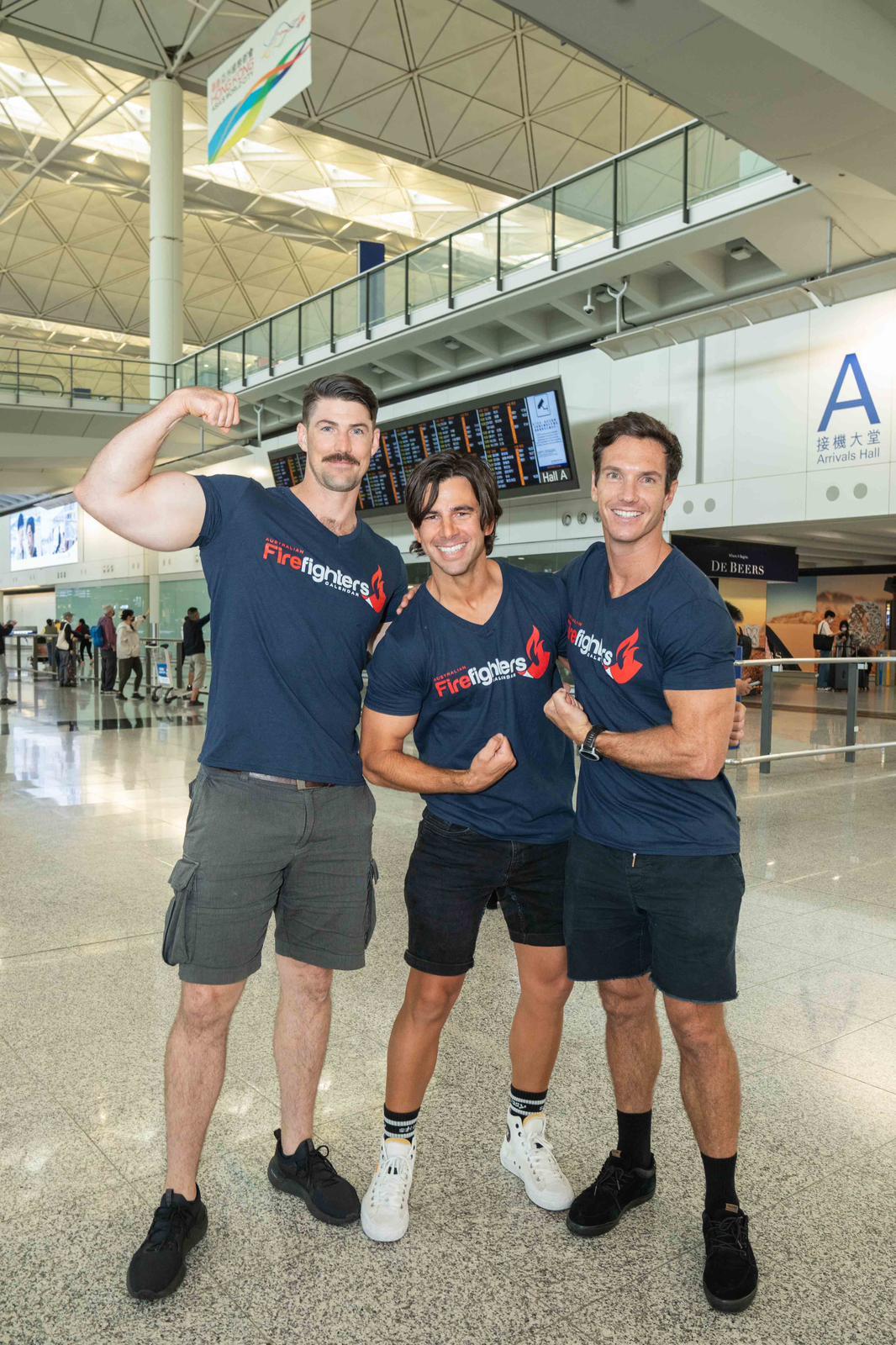 三位來自澳洲的消防男神Ricky、Brenden及Michael,今日下午抵達香港。