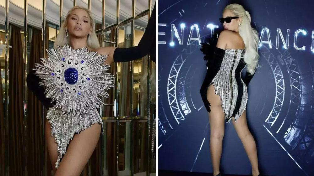 Beyonce超跨藍鑽名裙閃爆全場。