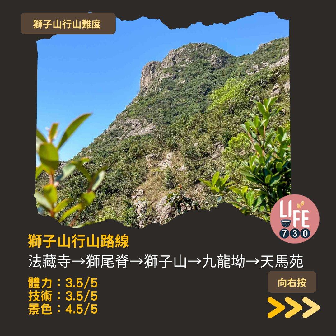 獅尾脊賞獅子山下︱中高級獅子山行山路線(am730製圖)