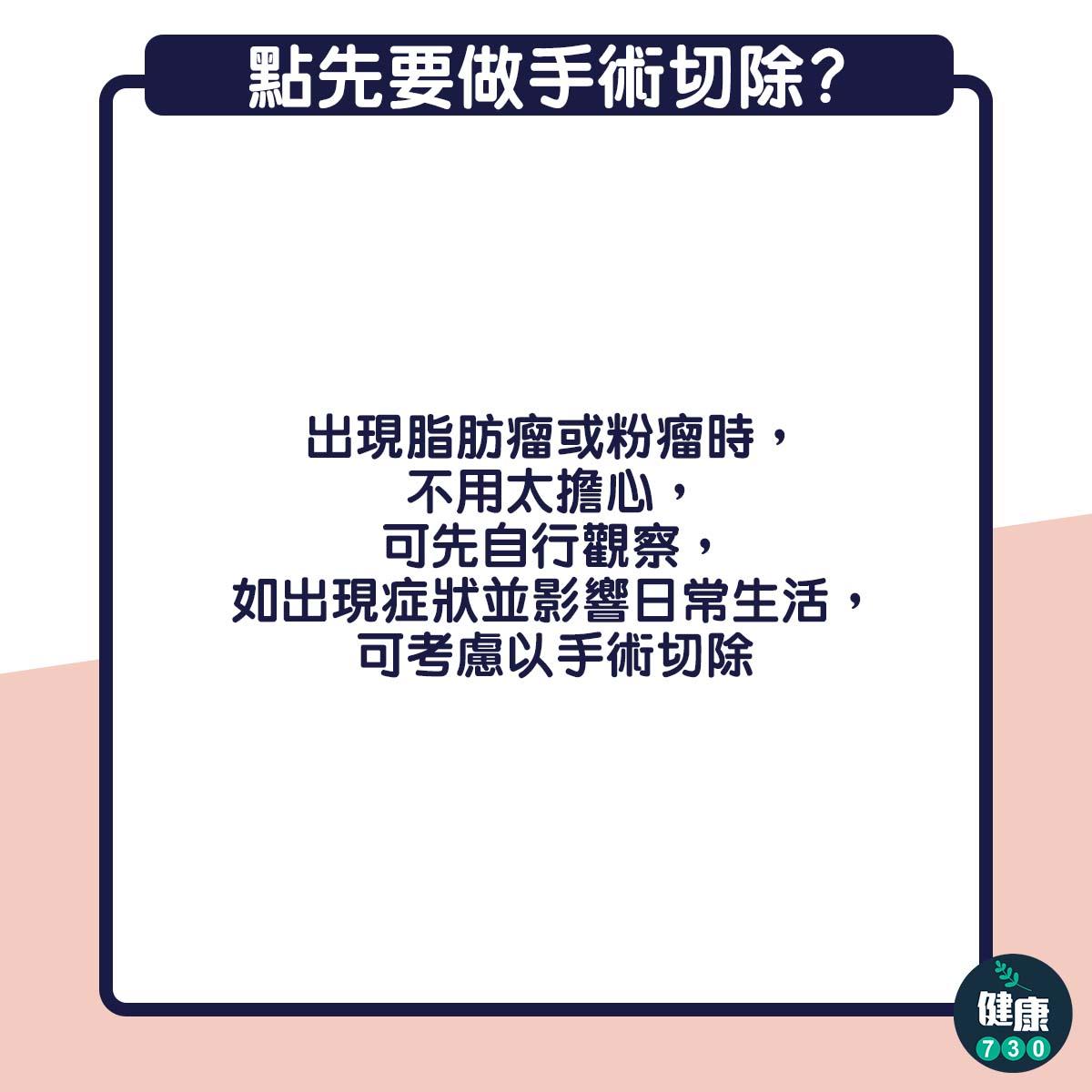 粉瘤與脂肪瘤分別,手術切除與否評估(am730製圖)