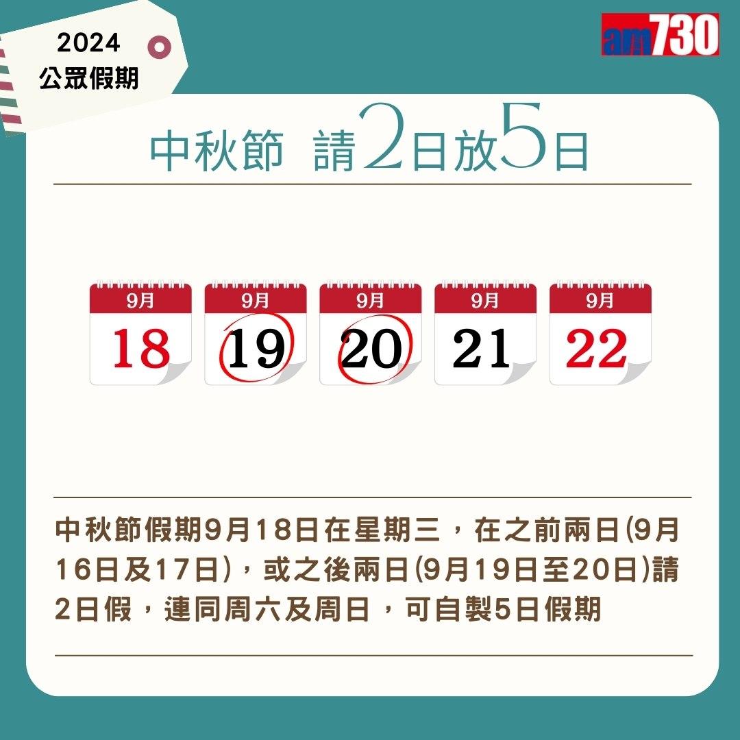 2024公眾假期及2024請假攻略,旅行控注意(am730製圖)