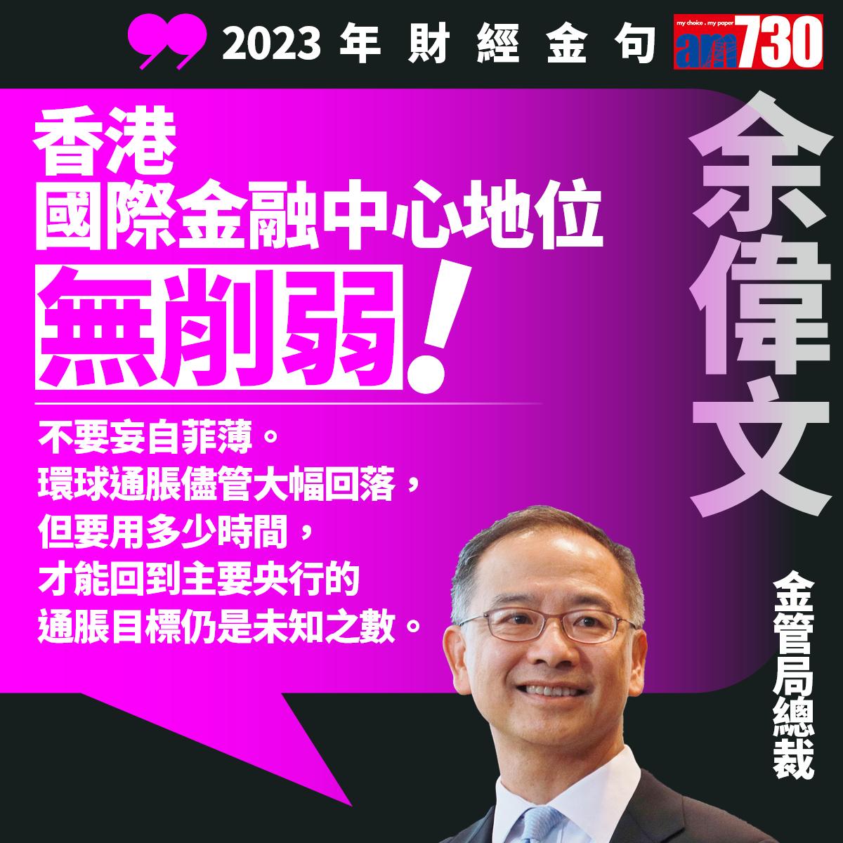 十大財經金句2023|余偉文(am730製圖)