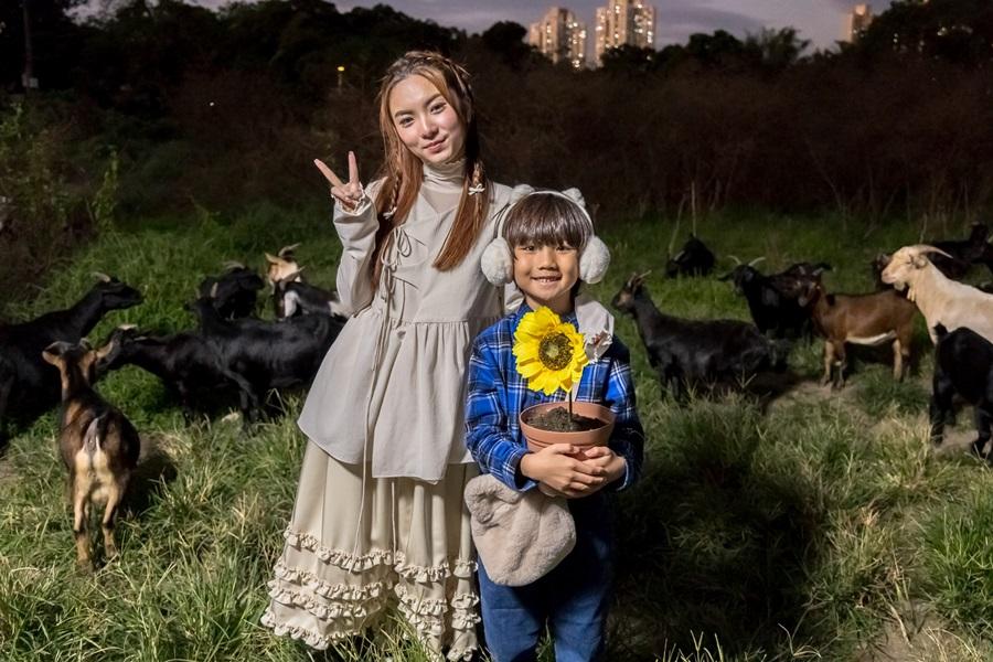 榛綦與七歲童星大演對手戲。