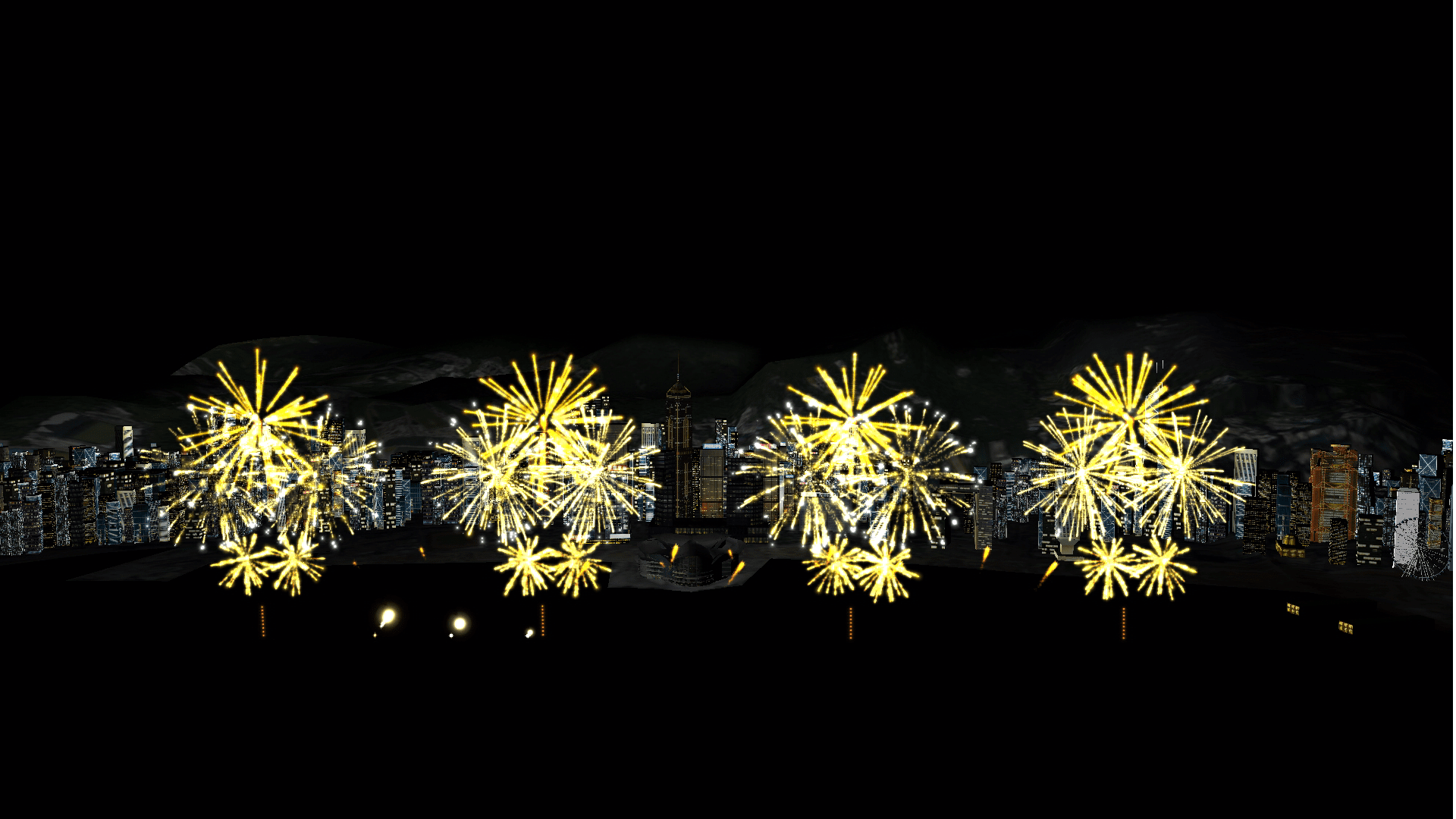 除夕煙花匯演以四季為調,呈現秋天