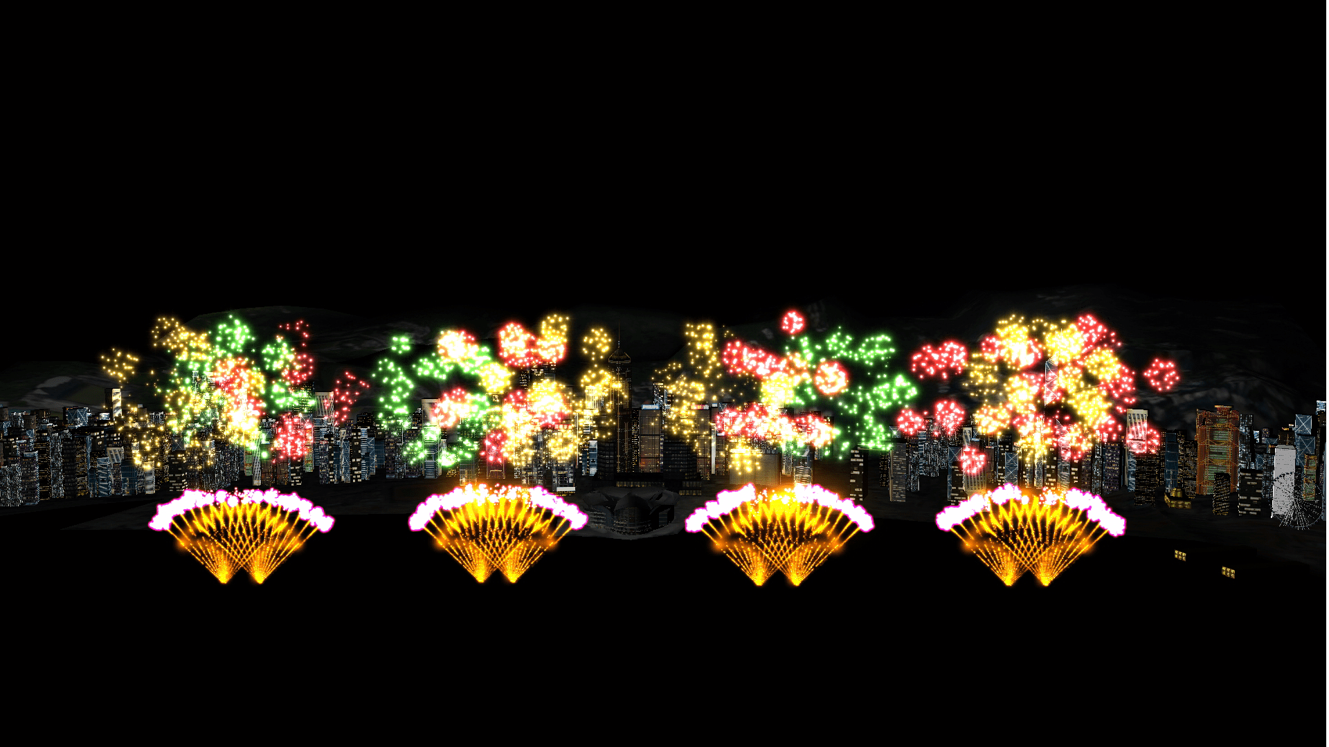 除夕煙花匯演以四季為調,呈現春天