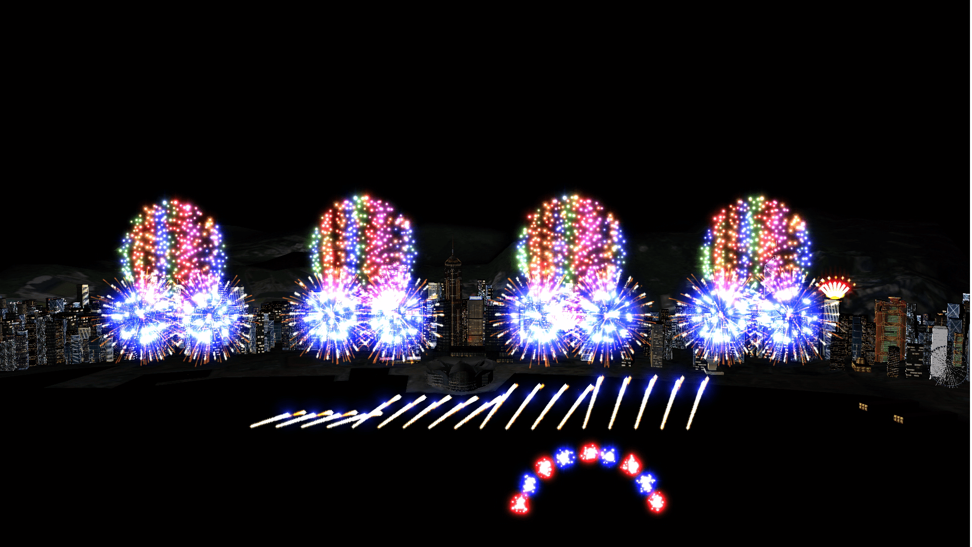 除夕煙花匯演以四季為調,呈現夏天