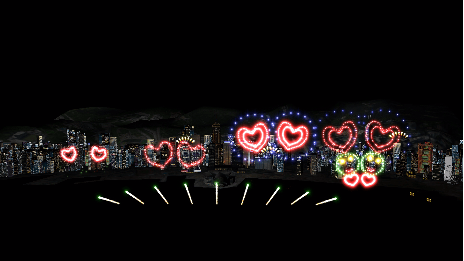 除夕煙花匯演以四季為調,呈現冬天