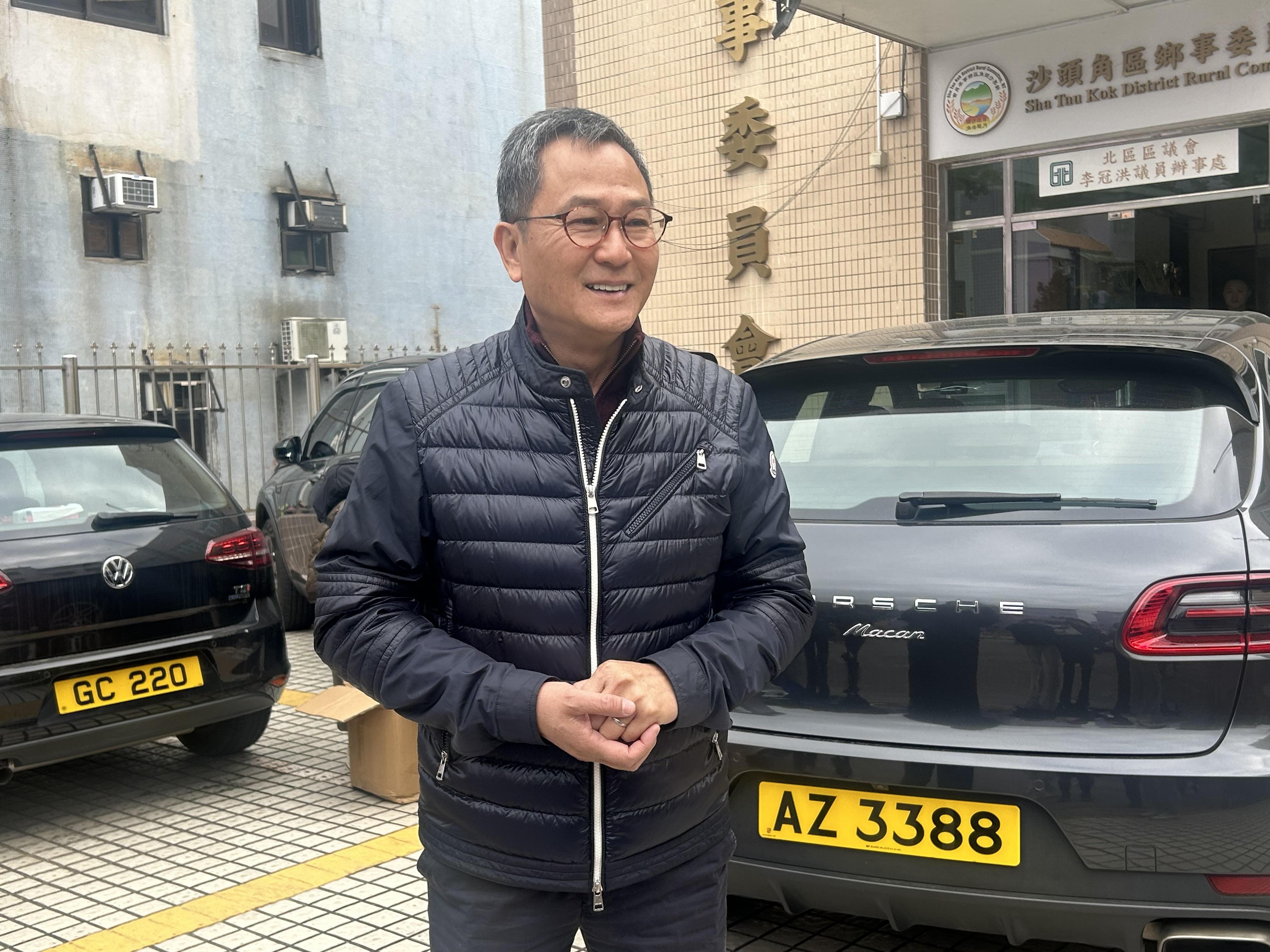 新沙頭角區鄉事委員會主席李冠洪歡迎相關安排。(朱慧恩攝)