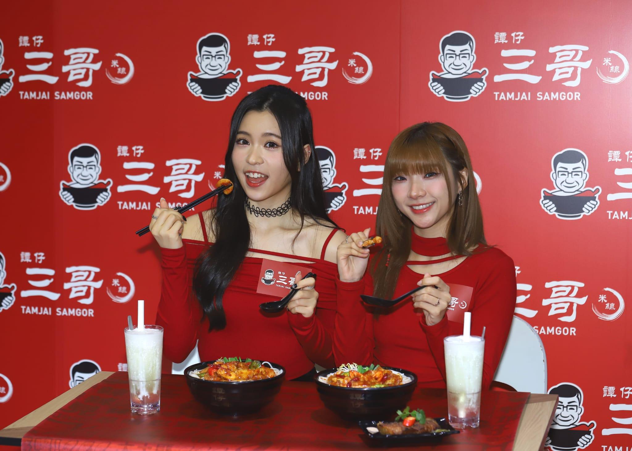 Lolly Talk成員黃敏蕎(阿妹)和黃詠霖(阿蛋)出席試食活動。(羅錦鴻攝)