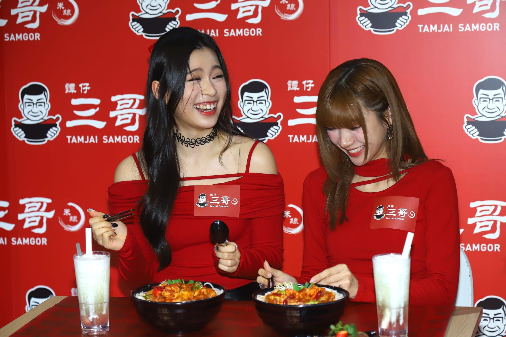 Lolly Talk成員黃敏蕎(阿妹)和黃詠霖(阿蛋)出席試食活動。(羅錦鴻攝)