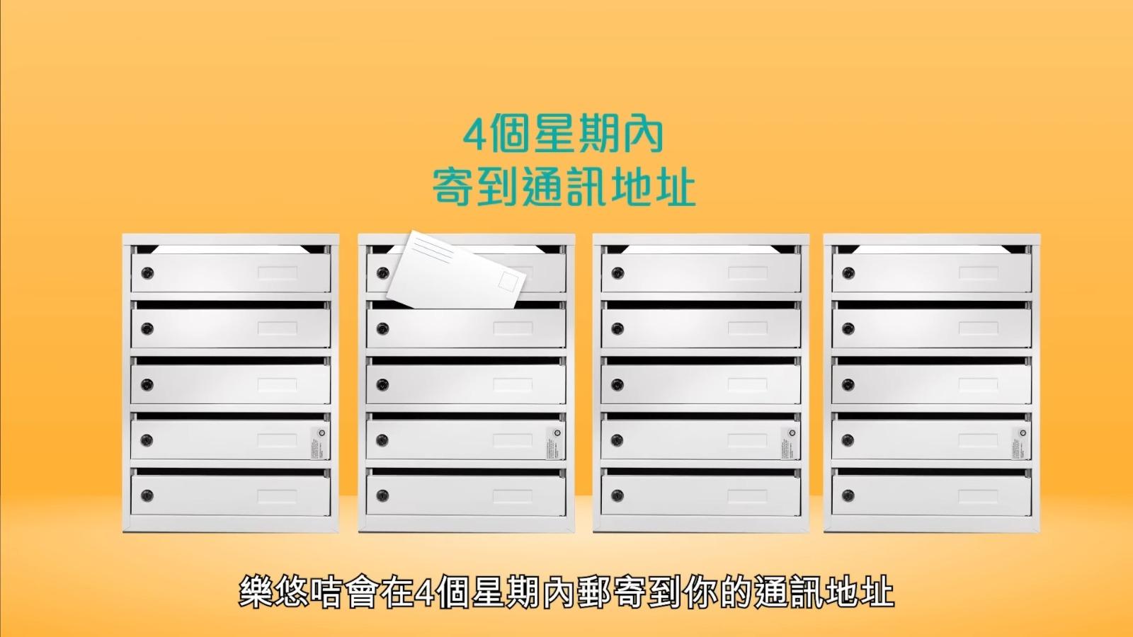 網上申請樂悠咭方法,申請後一般在4星期內寄到通訊地址(樂悠咭網頁截圖)