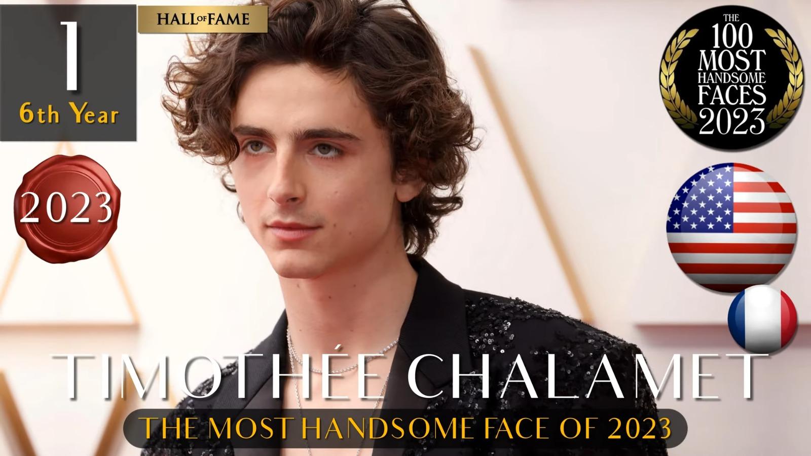 全球百大型男2023 ,「甜茶」添麥菲查洛美(Timothee Chalament)第1