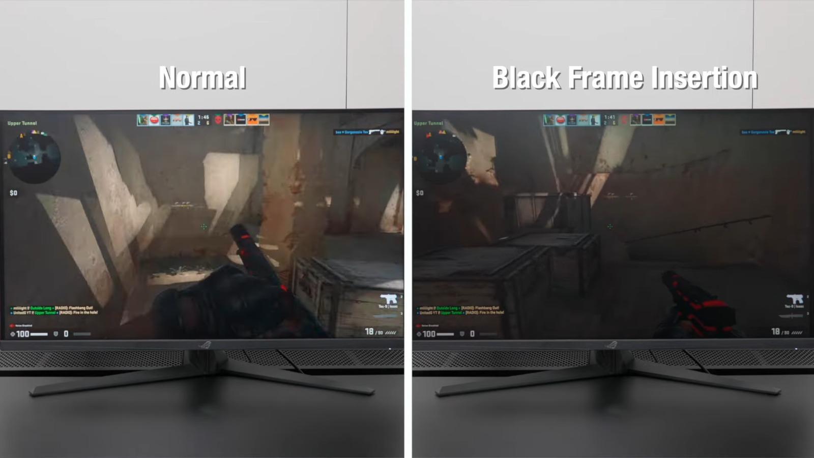 螢幕殘影原因|BFI可以減輕殘影,但會令螢幕比正常暗