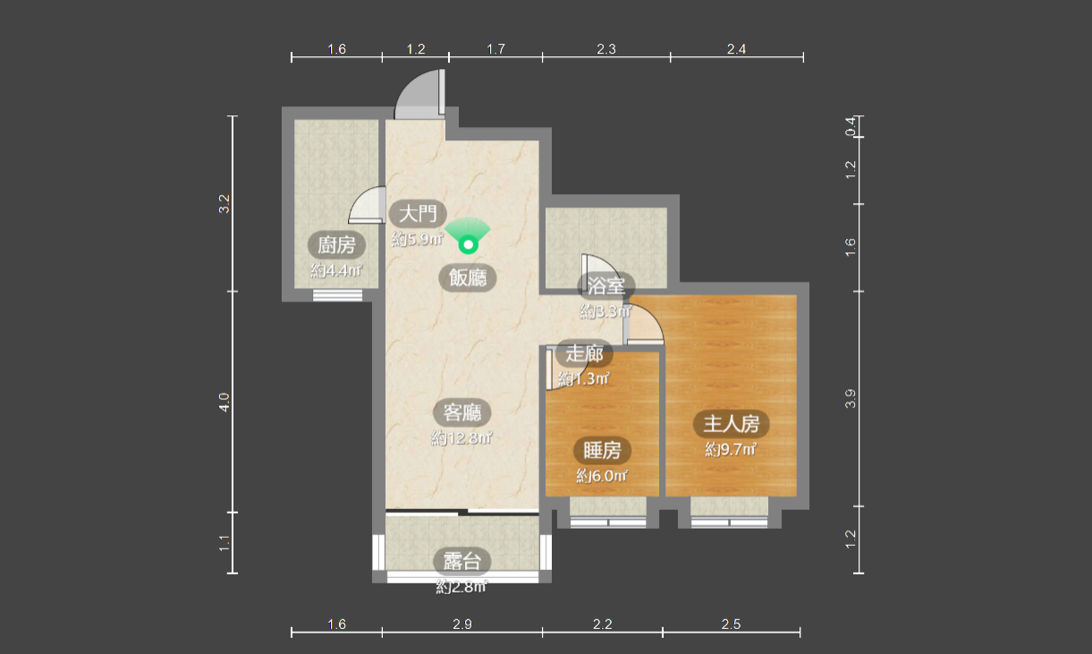 映灣園16座極高層F室平面圖。(代理提供)