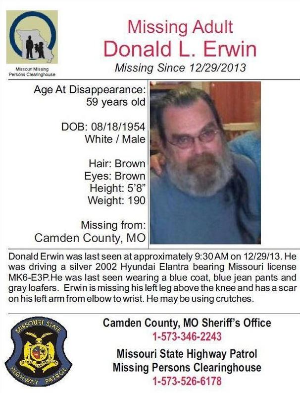 埃爾溫於10年前的年末失蹤,警方發出尋人告示。(互聯網)