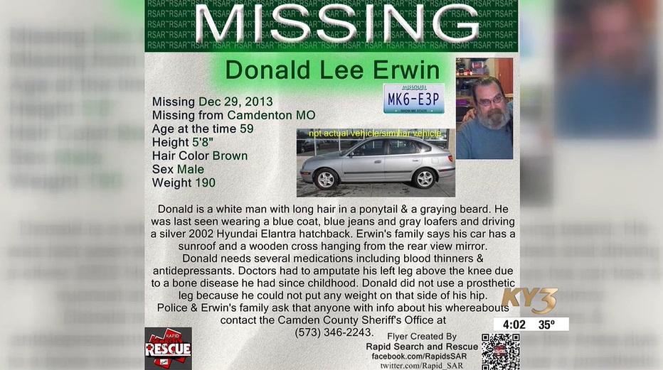 埃爾溫於10年前的年末失蹤,警方發出尋人告示。(互聯網)