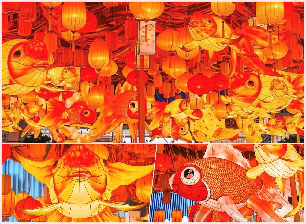 位於廣州天河區的正佳大唐千燈會,魚燈靈動有緻,為來者送上祝福。(圖片來源:叽朵呱啦@小紅書 )