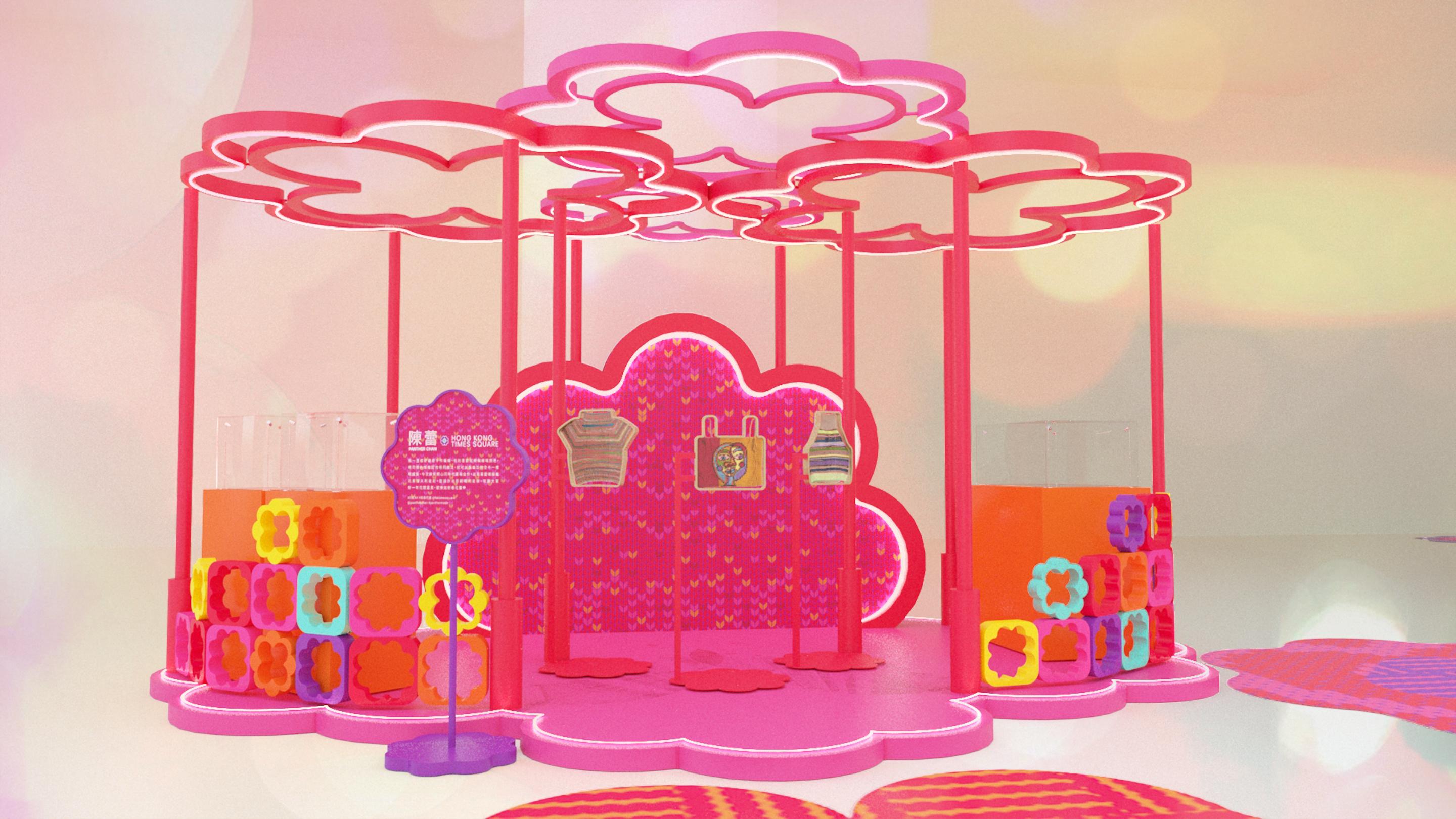 展示陳蕾親手編織作品之「織女世界」。