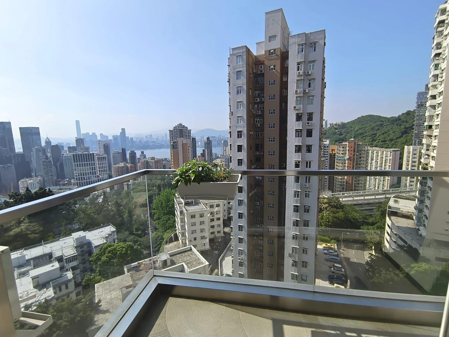 大露台可望部分維港煙花景致。