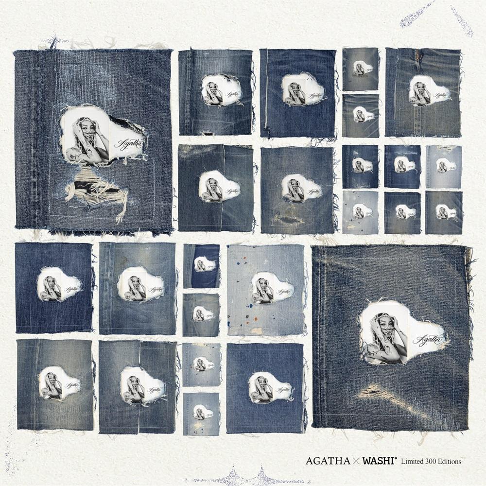 每張《AGATHA x WASHI Limited 300 Editions》用WASHI JEAN獨有和紙造成的洗水丹寧布作封面,設計均獨一無二。