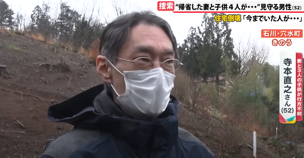 傷心欲絕的寺本直之受訪時難掩悲痛(電視截圖)