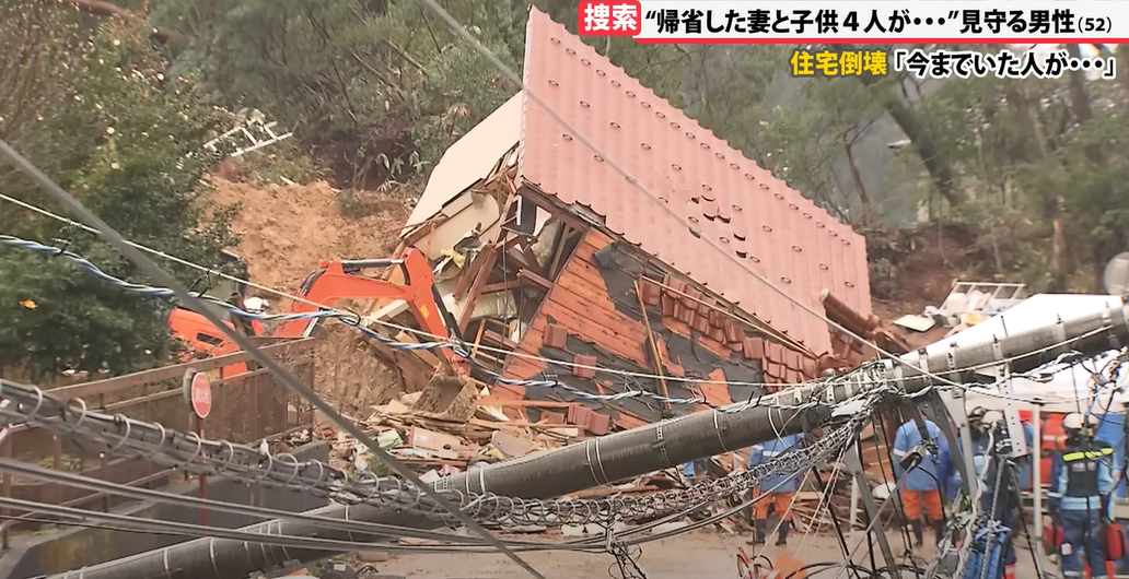 寺本直之表示,他的岳父家是倒塌的民宅之一。(電視截圖)